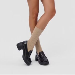 Camper Thelma II Black Leather Platform Loafer